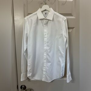 Thomas Mason Shirtings for J. Crew White Herringbone Dress Shirt